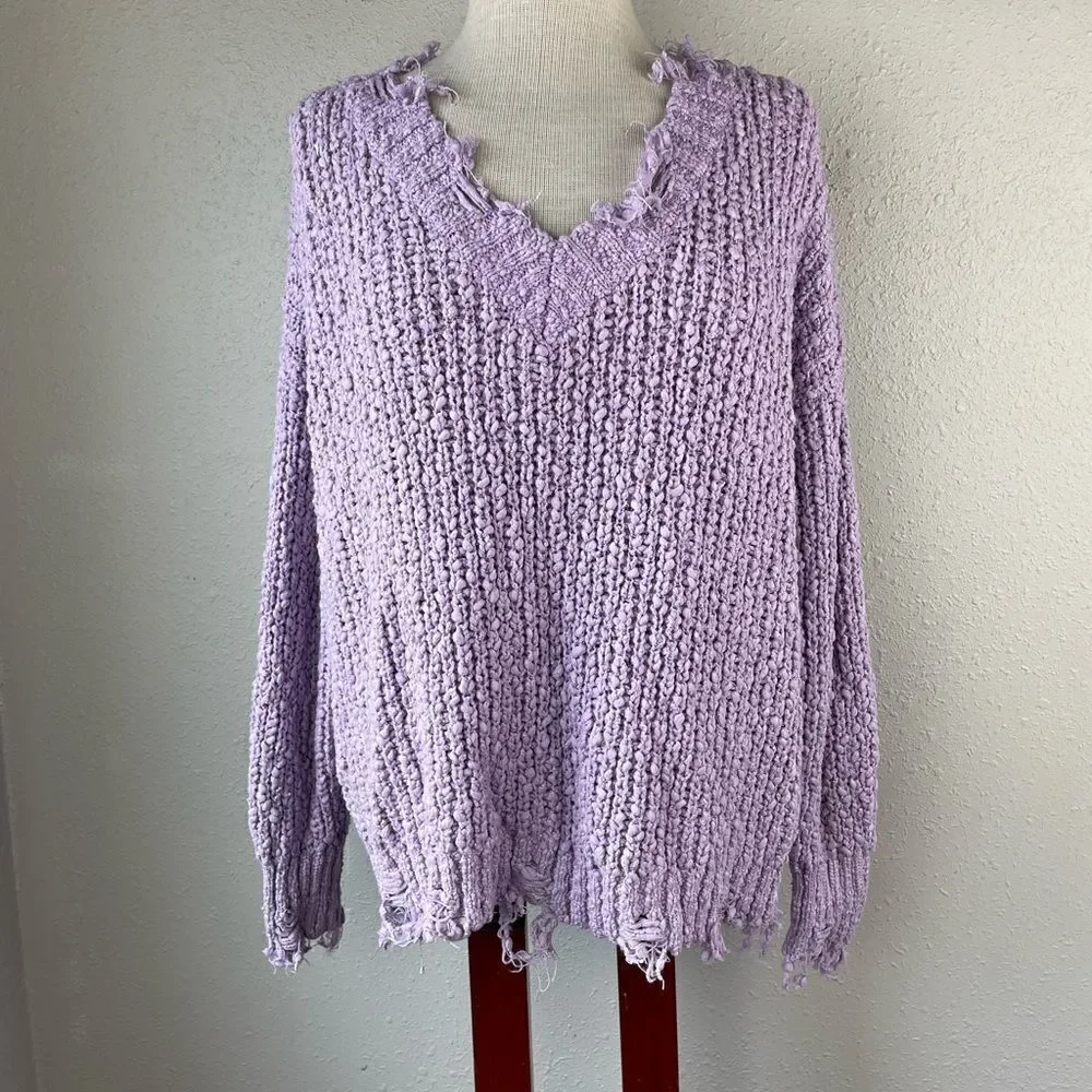 Forever 21 Pastel Purple Sweater Size S EUC